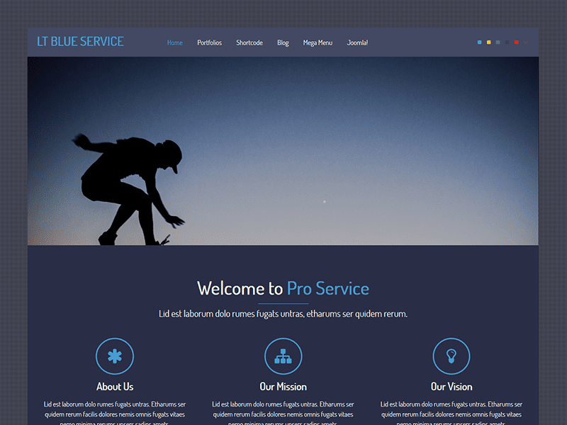 Modello Joomla di una pagina di Lt Blue Service