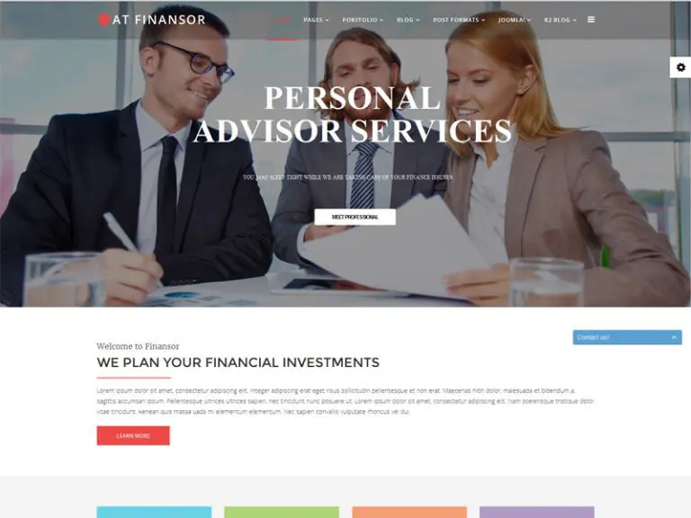 في Finansor Free Responsive Financial Advisor Joomla Template