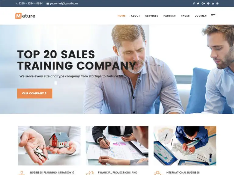 成熟した無料のJoomlaビジネステンプレート