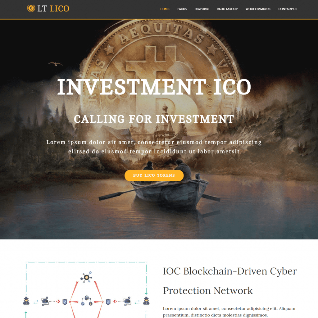 Lt Lico Tema gratuito di WordPress per Bitcoin