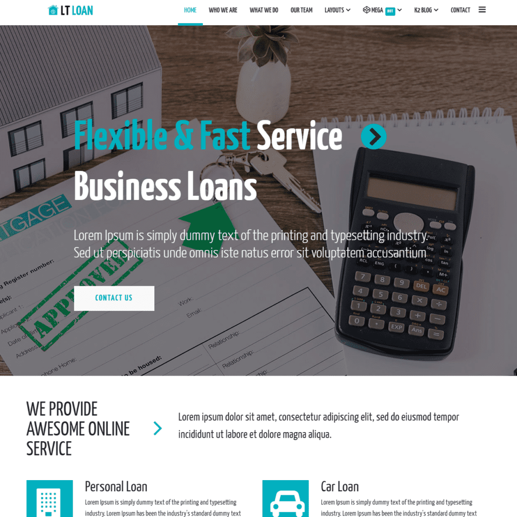 Lt Loan – Thème WordPress gratuit pour les services financiers