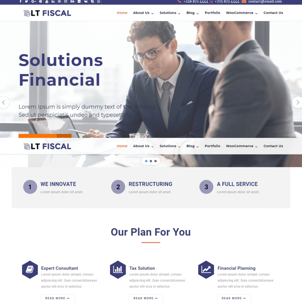 Lt Fiscal การเงินฟรี Wordpress Theme