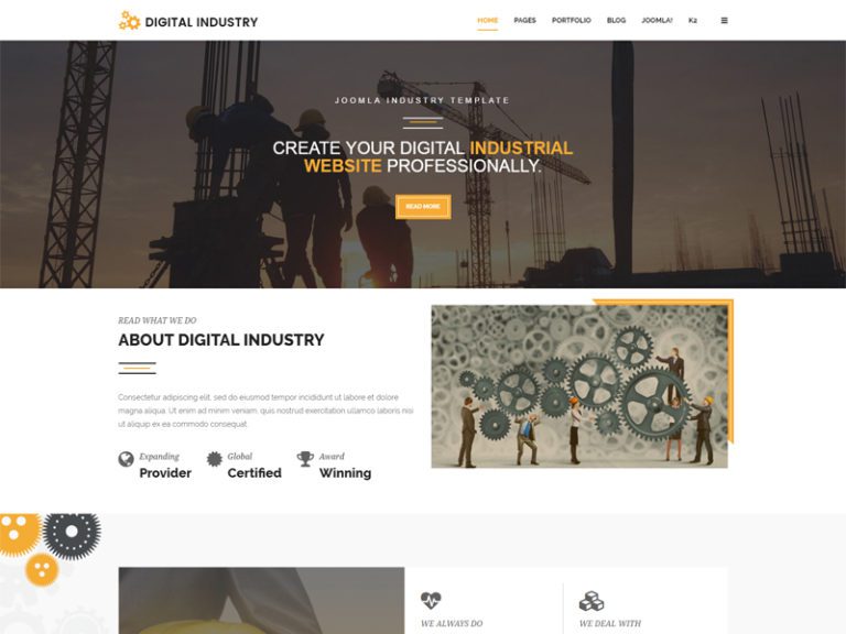 Șablon de construcție Joomla pentru industria digitală