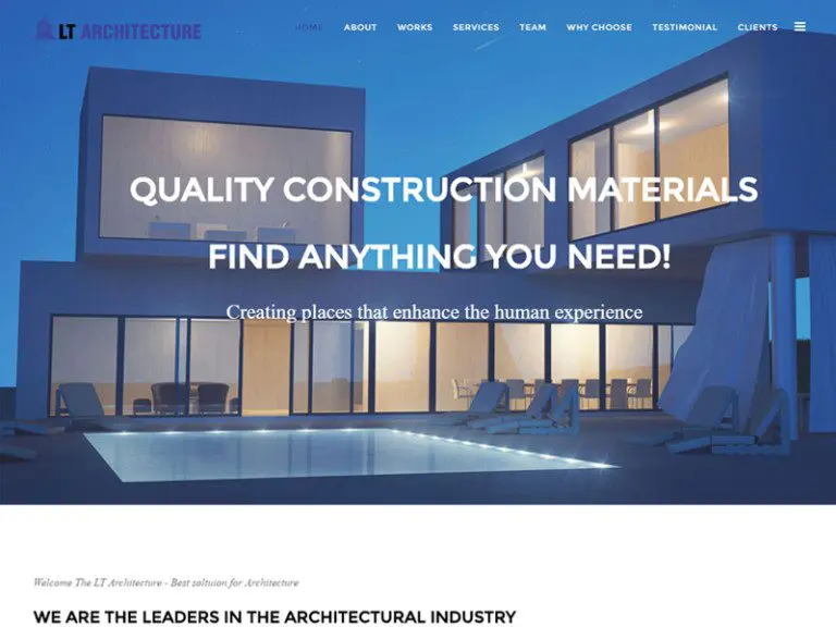 Lt Architecture Onepage Free Joomla Template For Architecture