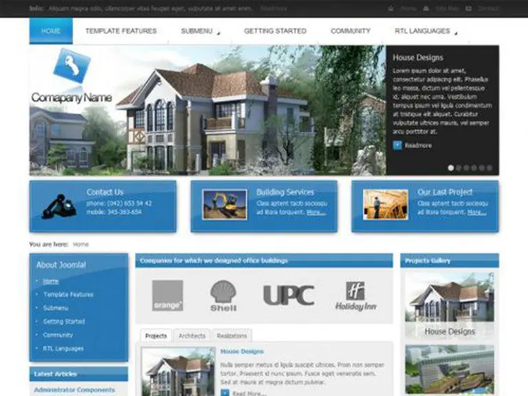 Jm Architecture Free Joomla Template للهندسة المعمارية