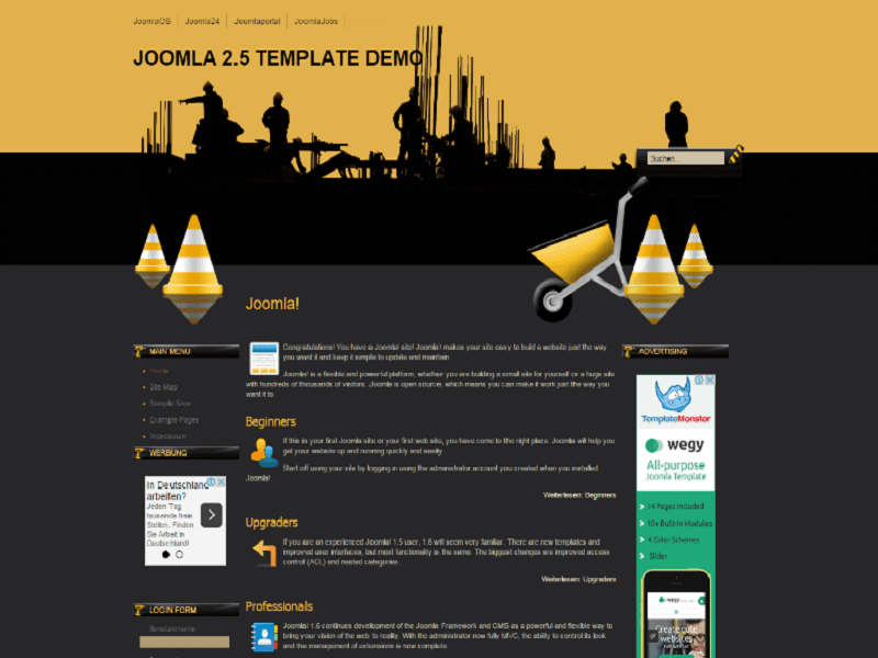 건설 작업 – 무료 Joomla 템플릿 건설 회사