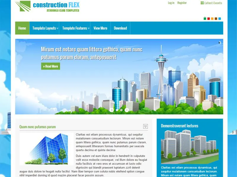 At- Constructionflex 무료 응답 비즈니스 Joomla 템플릿