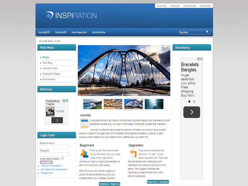 Inspiration – Brückenfreies Joomla-Template