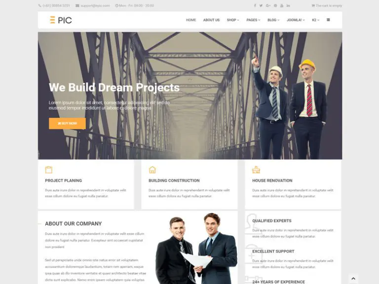 Epic Free Construction Joomla-Vorlage