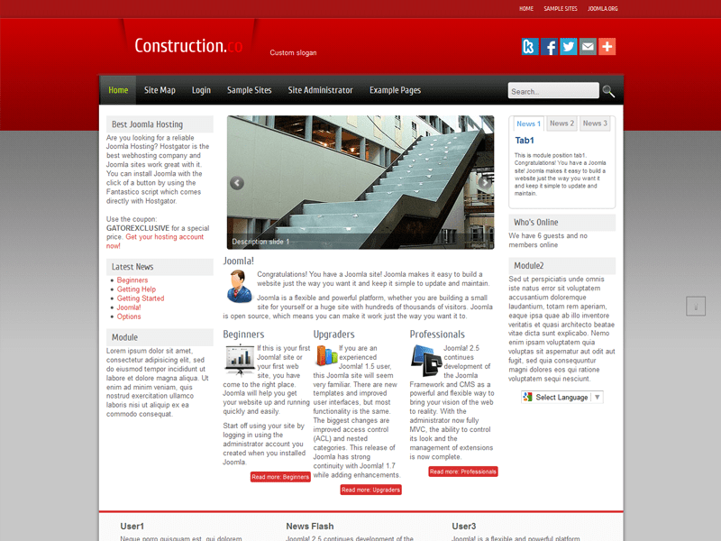 Constructionco 최고의 무료 Joomla 템플릿