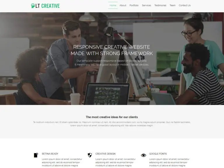 Lt Creative Onepage Tema Creative Wordpress gratuită