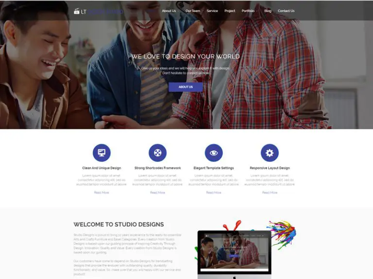 Lt Design Studio Onepage Kostenloses Design Studio Wordpress Theme