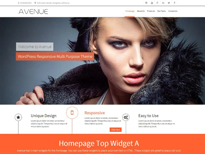 Tema Wordpress gratuito Avenue Business