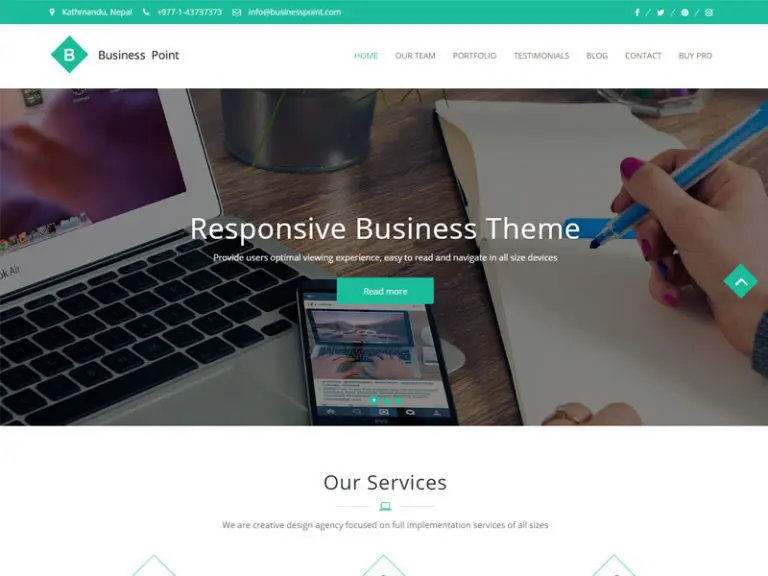 Business Point Tema gratuito de Wordpress para empresas