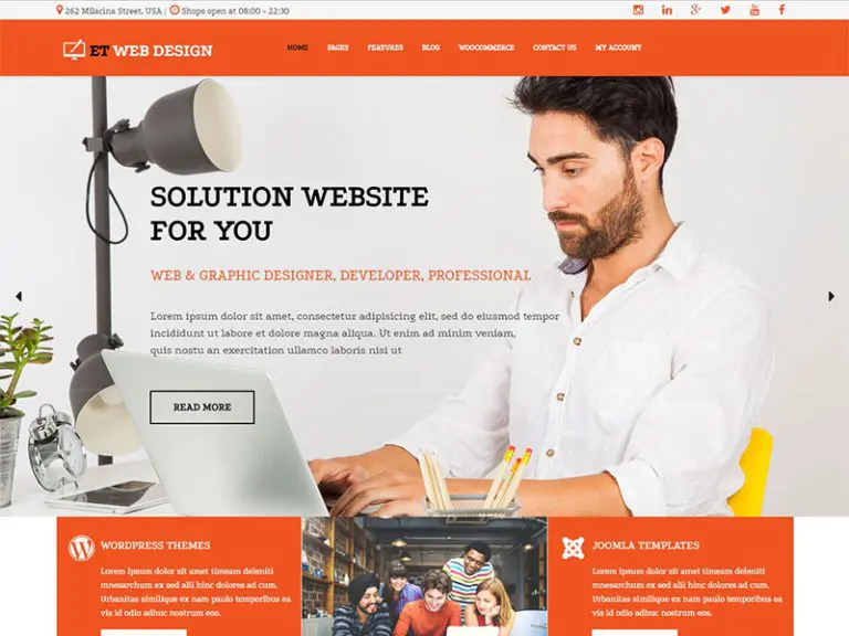 Et Webdesign Tema gratuito de Wordpress para diseño web responsivo