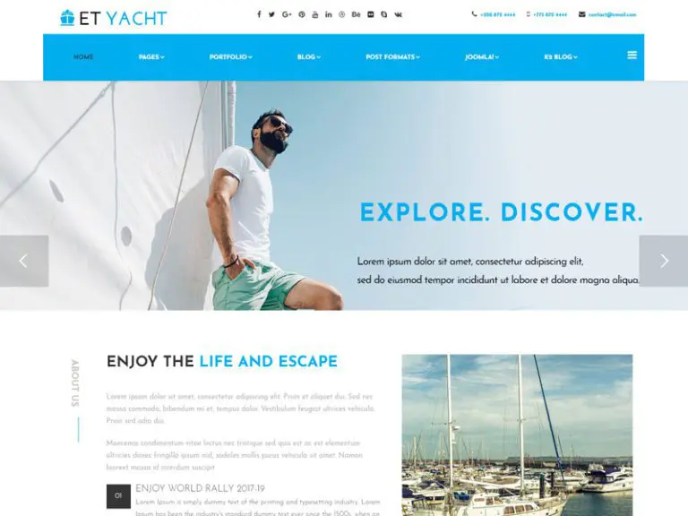 Et Yacht Free Responsive Yacht Wordpress Theme