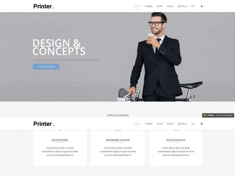 Drukarka Responsive Business Joomla Template