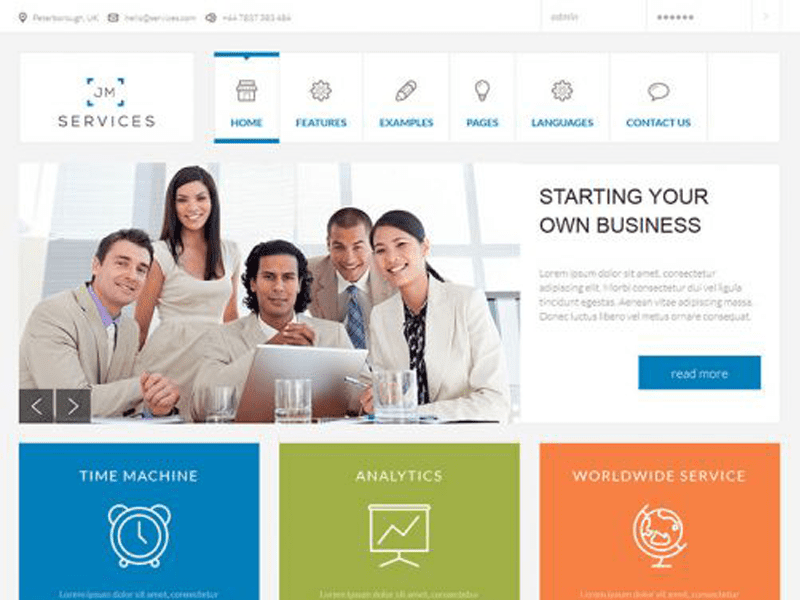 Jm Services Responsive Joomla 3.X Darmowy szablon