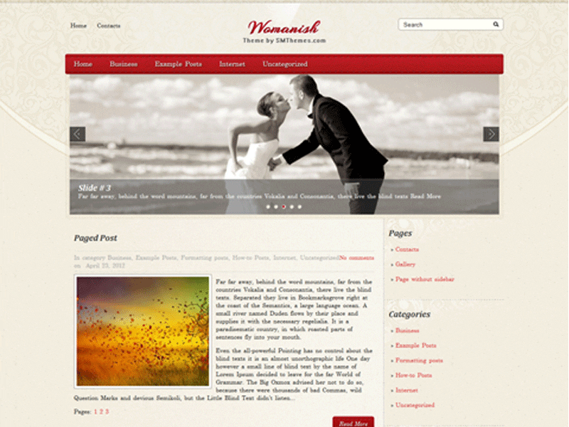 Womanish - Tema Wordpress gratuito para mulheres