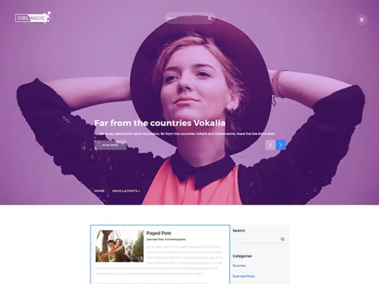 Girlmagic Free Responsive Wordpress Blog Theme