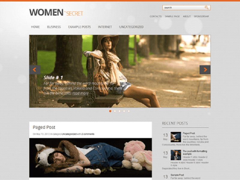 Womansecret-Free Theme وورد للنساء