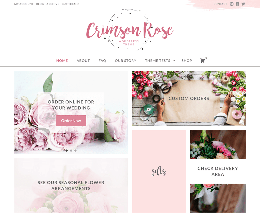 Thème Wordpress de photographie gratuite de rose cramoisie