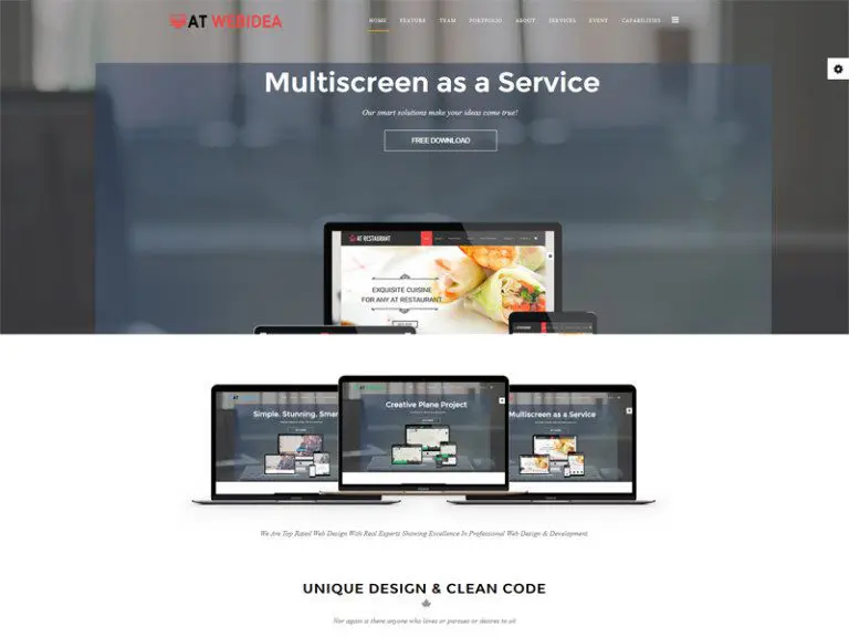 At Web Idea Onepage Template Joomla gratuito per l'idea creativa