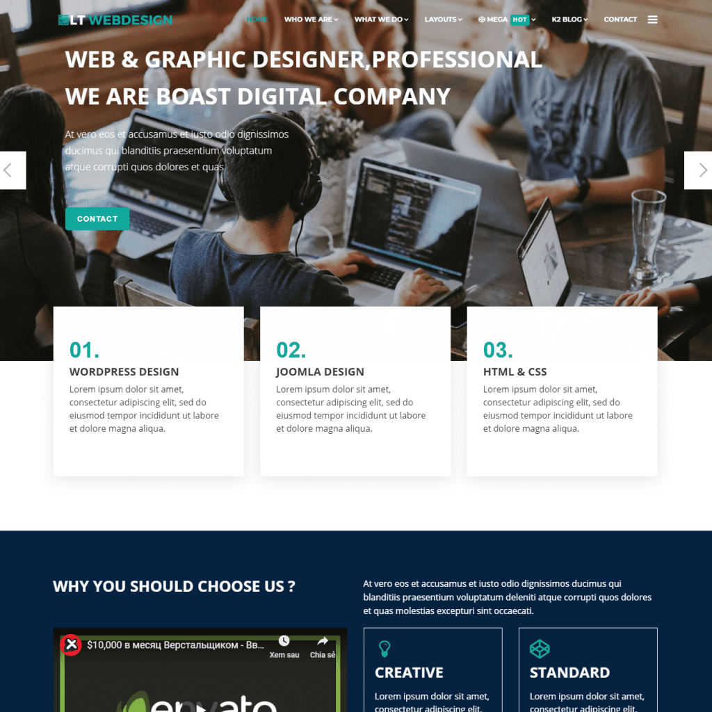 Lt Web Design Modello Joomla di Web Design reattivo gratuito