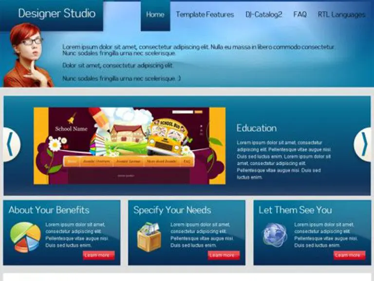 Jm Web Designer Template Joomla gratuito per Web Designer