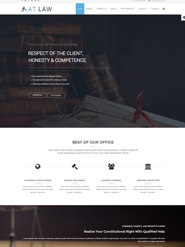 At Law - Modelo Joomla de Direito Gratuito