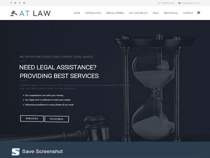 At Law Onepage - Modello Joomla di diritto gratuito