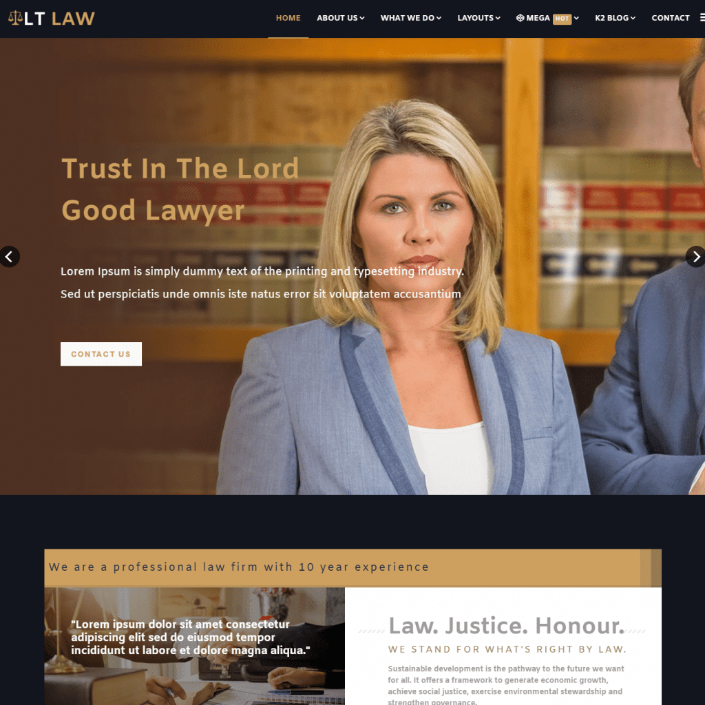 Lt Law Satu Halaman Joomla Template