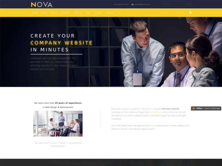 Nova Free ResponsiveBusinessJoomlaテンプレート