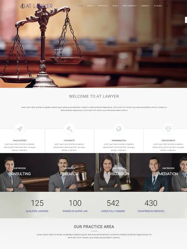 At Lawyer Modèle Joomla de cabinet d'avocats gratuit