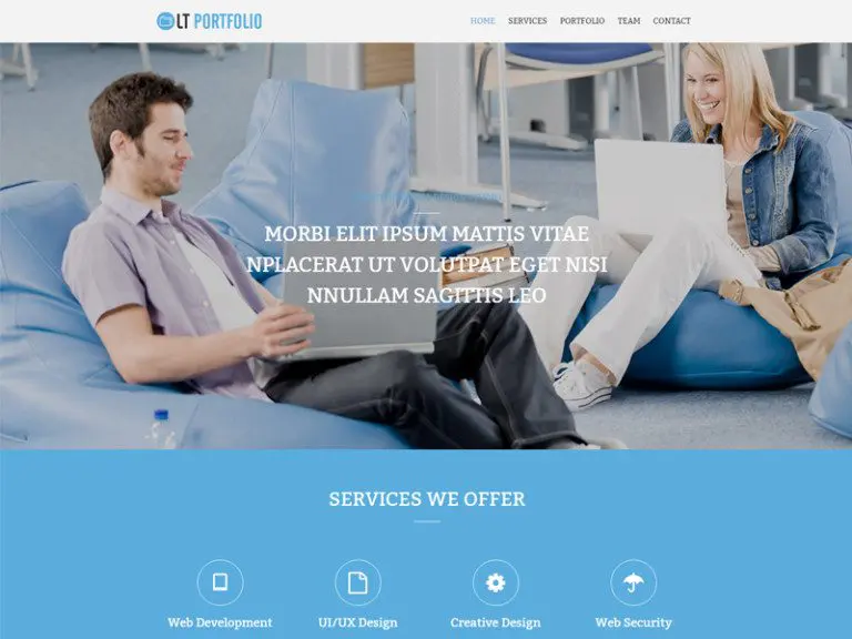 Lt Portfolio Onepage Tema gratuito de Wordpress para empresas