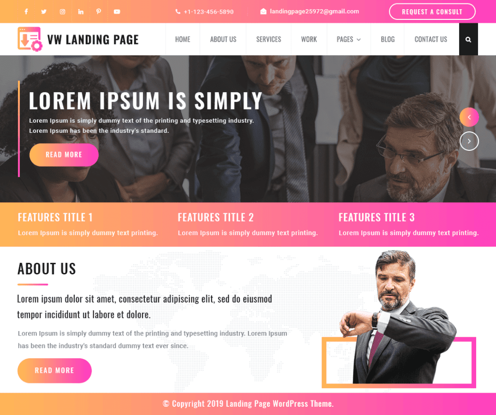 Vw Landing Page Tema Portofolio Wordpress Gratis