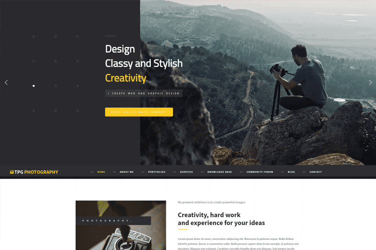 Tpg Photography – ธีมแกลลอรี่รูปภาพ Wordpress ที่สวยงาม