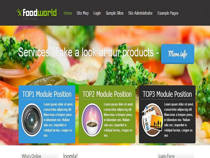 Food World –レストラン用の無料のJoomlaテンプレート