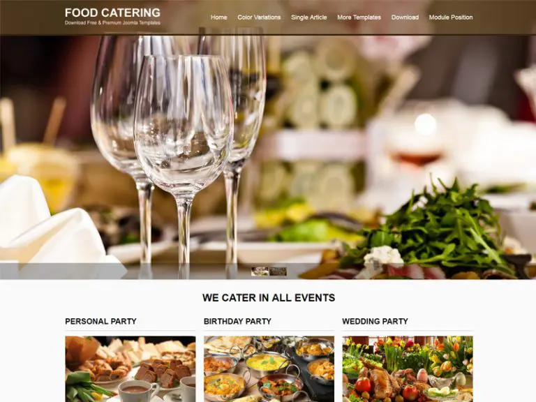 Jsr Food Catering Yemek İçin Ücretsiz Joomla Şablonu