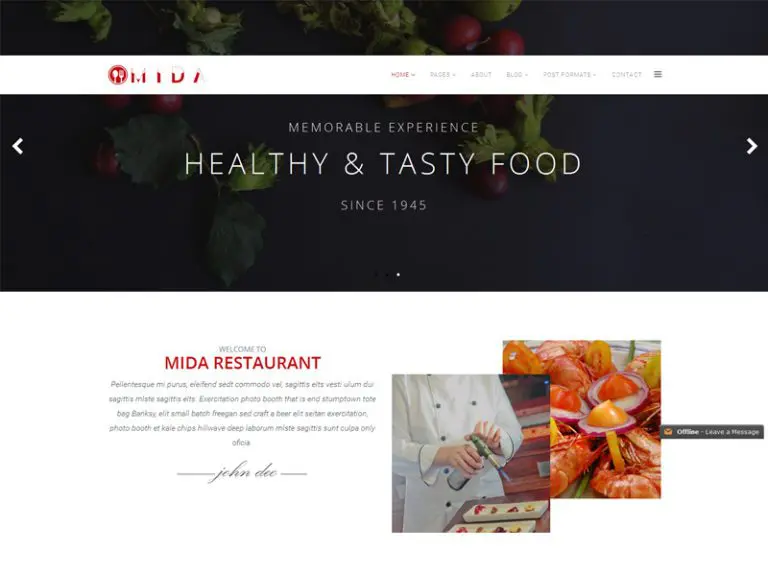 Mida Free Responsive Joomla Restaurant-Vorlage