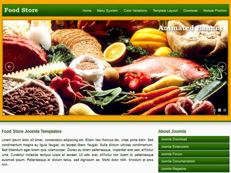 Template Joomla Responsif Toko Makanan Jsr