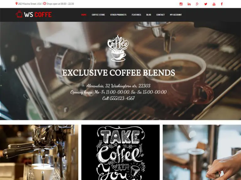 Ws Coffee Tema Woocommerce Wordpress gratuito per Cafe Shop