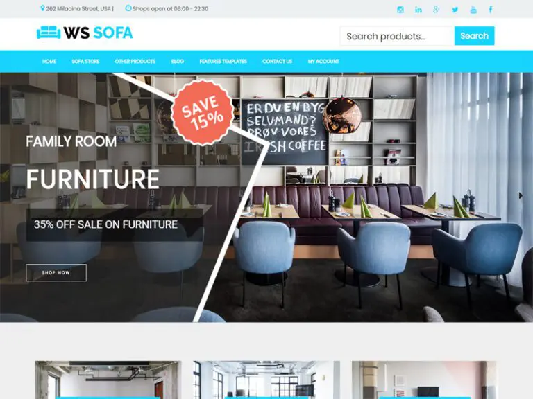 Ws Sofa Free Wordpress Woocommerce Theme für den Innenbereich