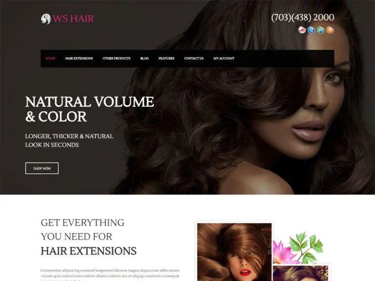 Ws Hair Responsive Spa Salon Woocommerce Tema de Wordpress