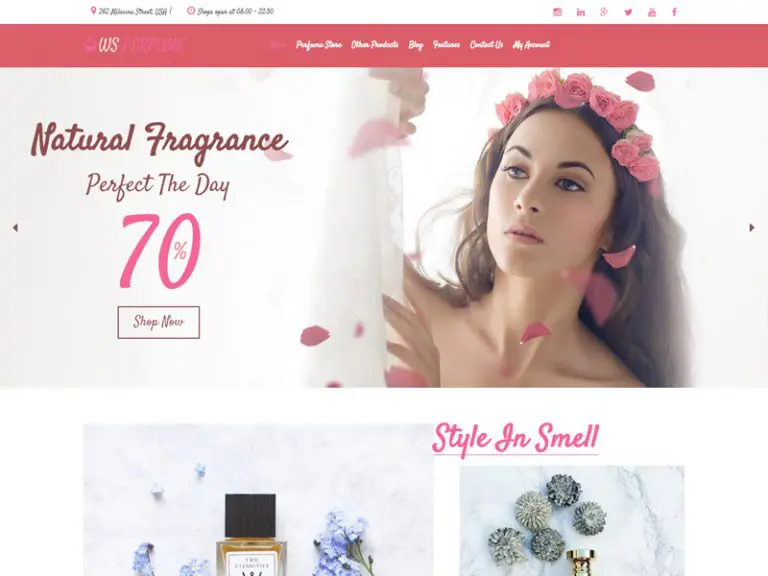 Ws น้ำหอมฟรี Wordpress Woocommerce Theme สำหรับร้านขายน้ำหอม