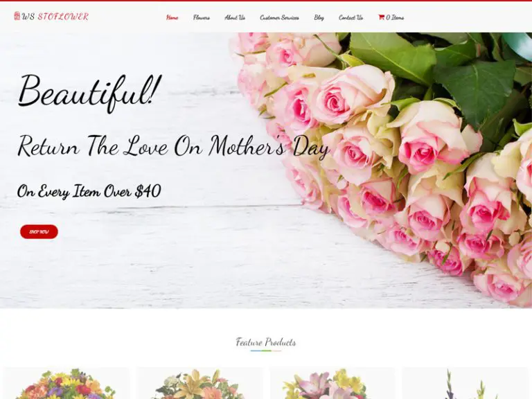 Tema de loja de flores Ws Stoflower Wordpress