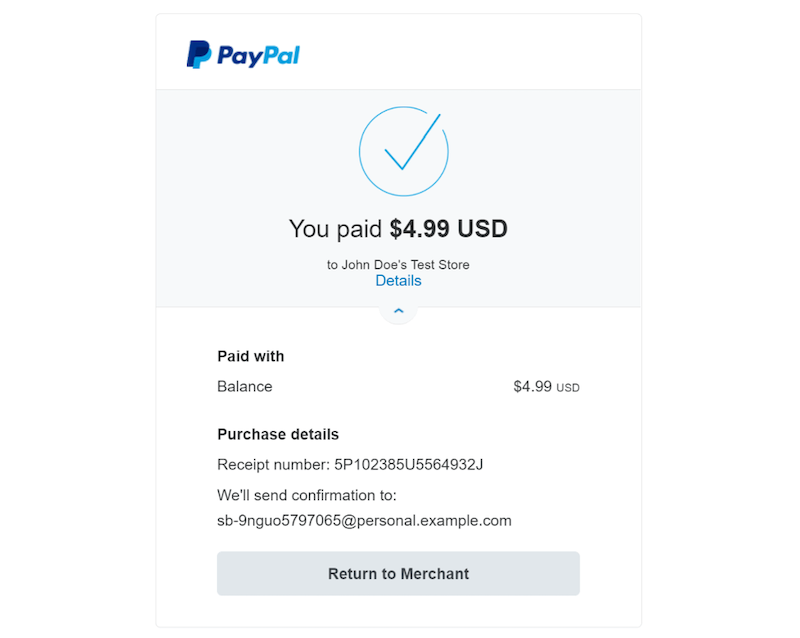 التنزيلات الرقمية السهلة Paypal