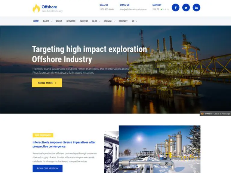 Offshore 免费响应式工业 Joomla 模板