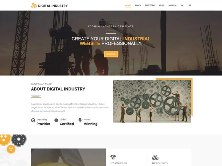 Template Konstruksi Joomla Industri Digital