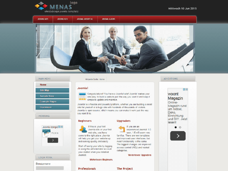 Ol Menas – 公司的免費 Joomla 1.7 模板